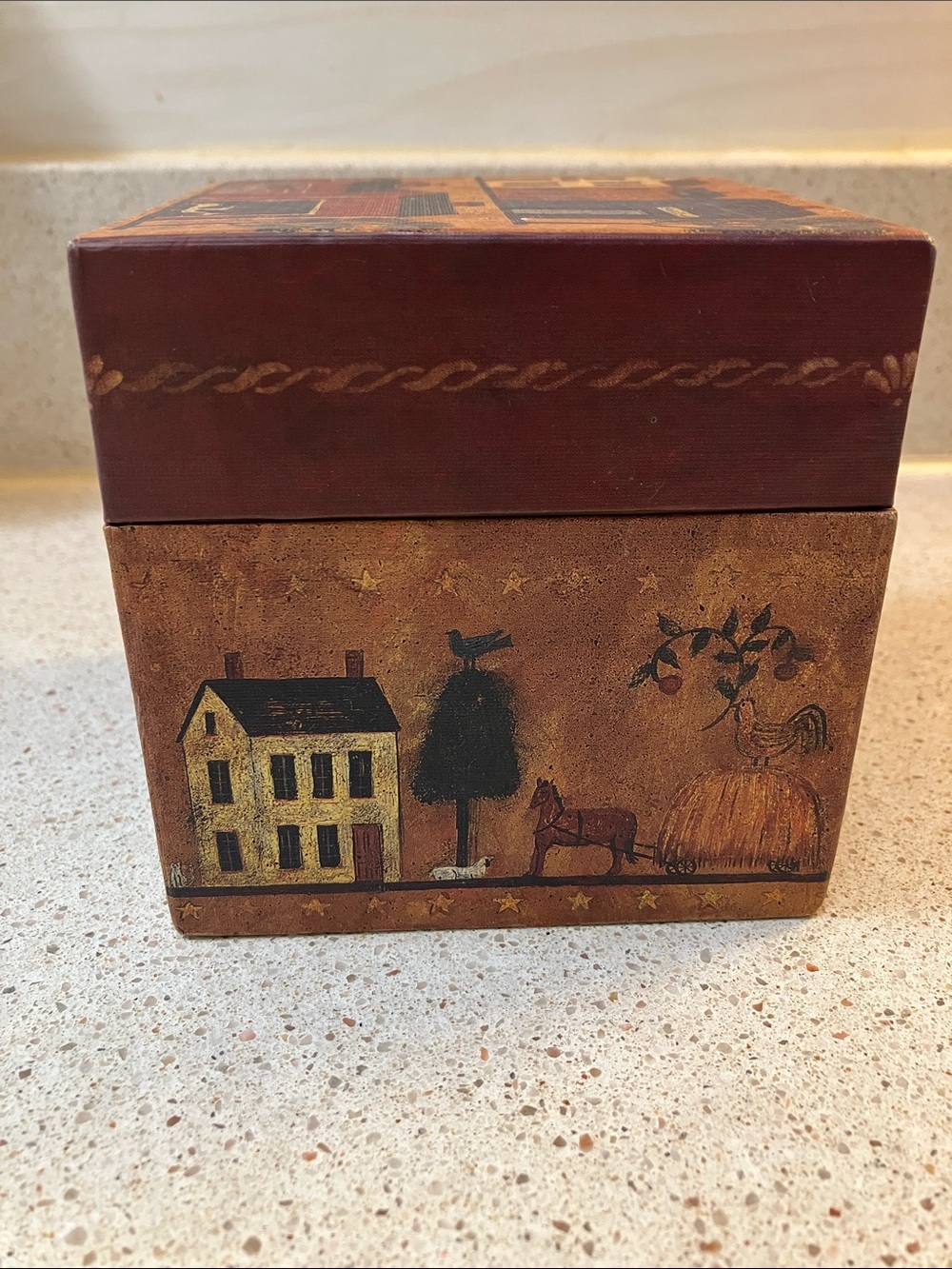 Folk Art Decorative Storage Box